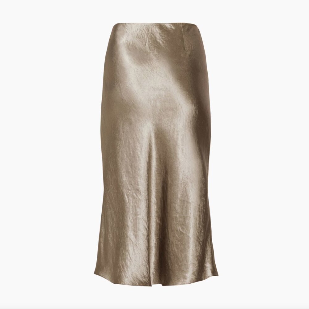 Aritzia Babaton Slip Satin Midi Skirt Gold Size 4